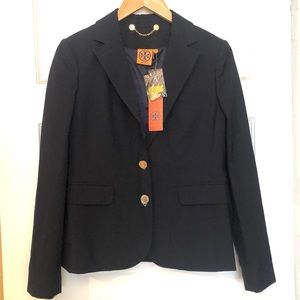 Tory Burch Uniform Pierre Blazer in Medium Navy.